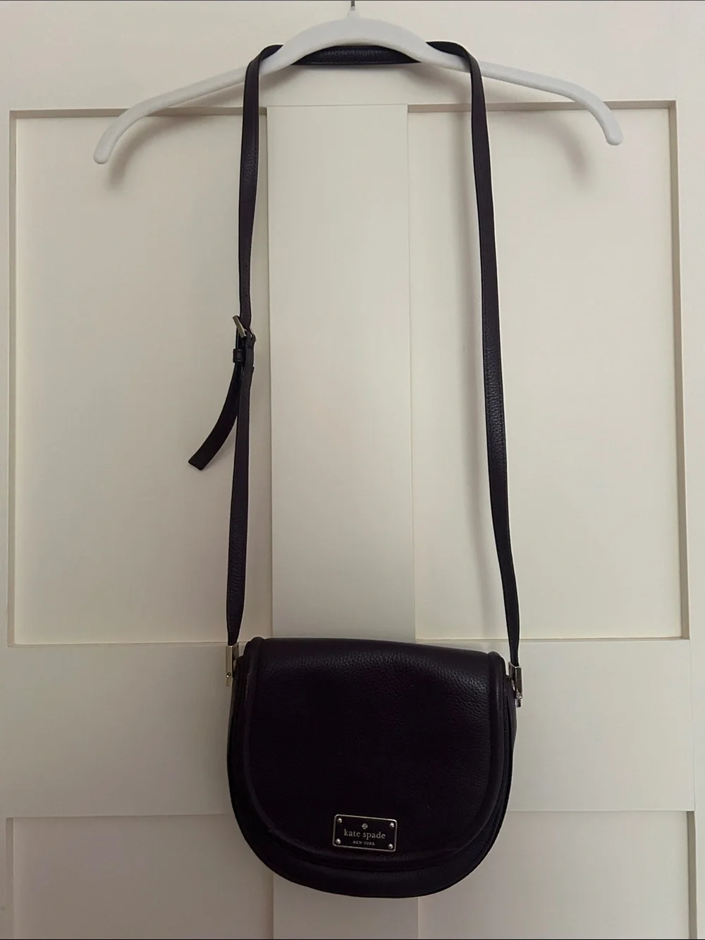 Kate Spade purple Leather Crossbody Saddle Bag